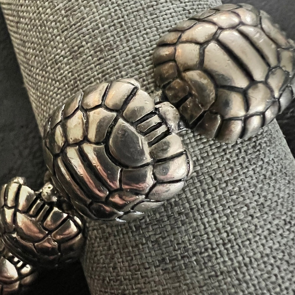 Vintage Silver Tone Turtle Shell Link Bracelet‎ Size 6 Coastal